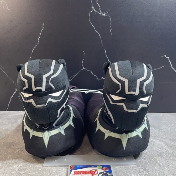Marvel Black Panther Slippers Black Size Large 4-5 - Picture 2 of 8